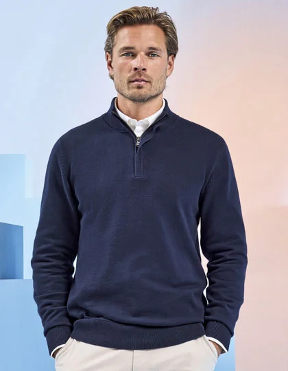 Men’s Cotton Blend 1/4 Zip Sweater AQ048
