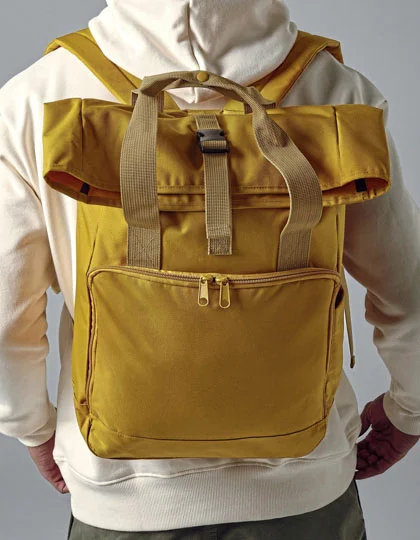 Recycled Twin Handle Roll-Top Laptop Backpack BG118L