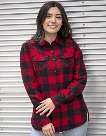 Ladies’ Woven Plaid Flannel Shirt BU5210