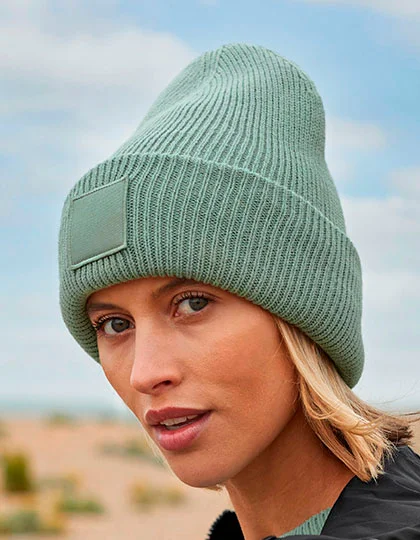 Deep Cuffed Tonal Patch Beanie CB336R