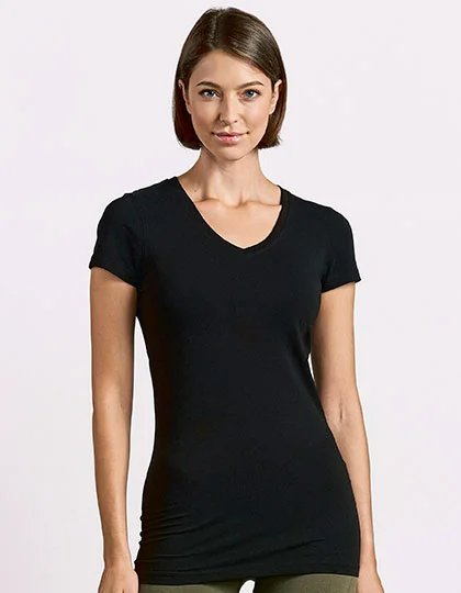 Women’s Slim Fit V-Neck-T Long E3087