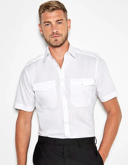Men’s Tailored Fit Pilot Shirt Short Sleeve K133