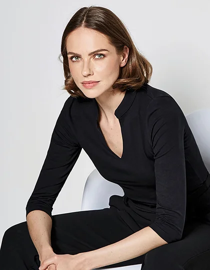Regular Fit Mandarin Collar Top 3/4 Sleeve K785