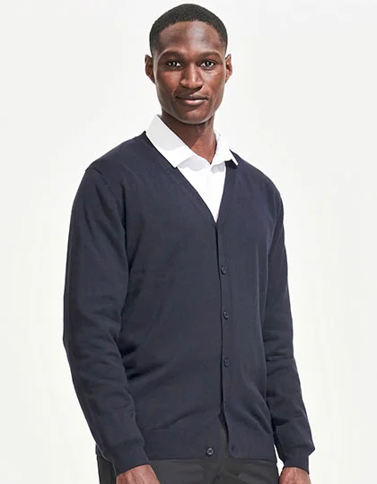 Men’s Golden V-Neck Knitted Cardigan L418