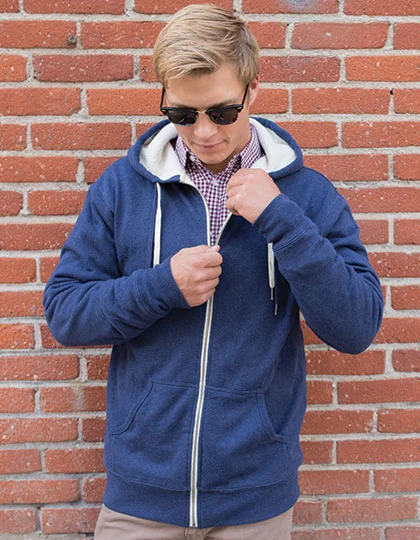 Unisex Sherpa Lined Zip Hooded Jacket NP352