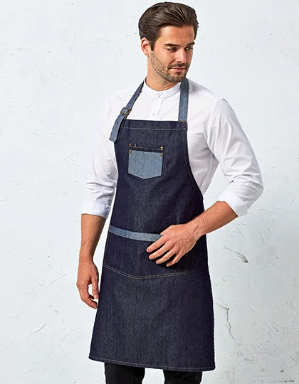 Domain Contrast Denim Bib Apron PW127