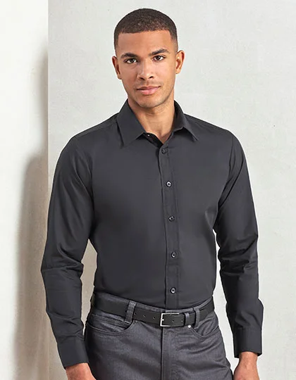 Men’s Long Sleeve Fitted Poplin Shirt PW204