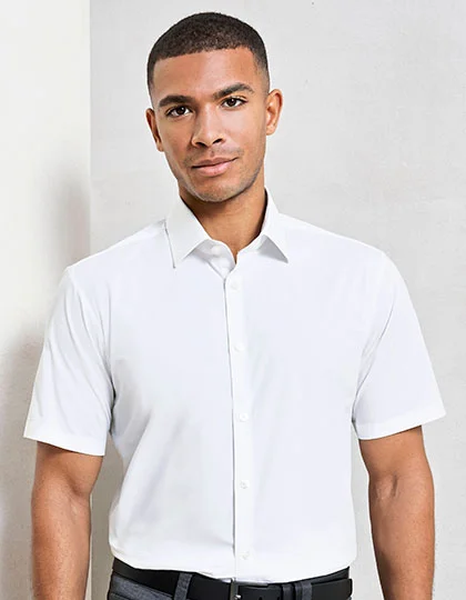 Men’s Stretch Fit Poplin Short Sleeve Cotton Shirt PW246
