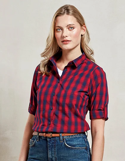 Women’s Mulligan Check Cotton Long Sleeve Shirt PW350