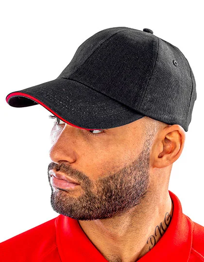 Brushed Cotton Decorators Cap With Sandwich Peak RH50