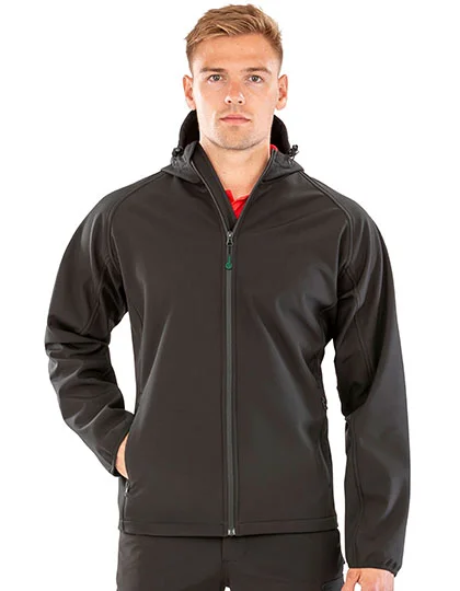 Men’s Recycled 3-Layer Printable Hooded Softshell Jacket RT911