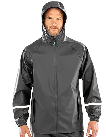 Prism PU Waterproof Jacket with Reflective Bands & Recycled Backing RT915