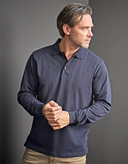 Men’s Luxury Stretch Long Sleeve Polo TJ1406
