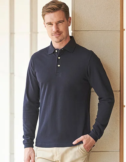 Long Sleeved Cotton Piqué Polo Shirt W105