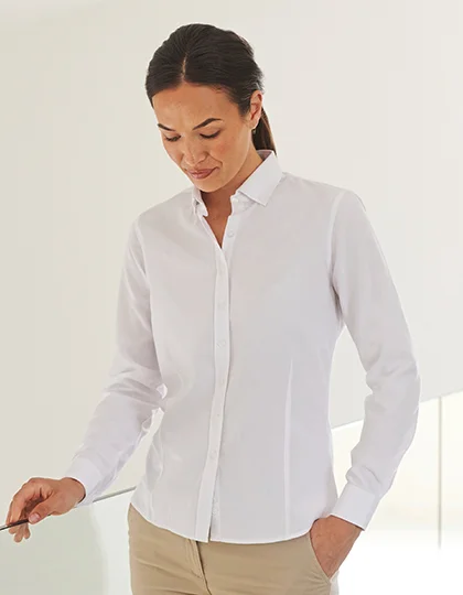 Ladies’ Long Sleeved ’Cotton Feel’ Coolplus® Shirt W583