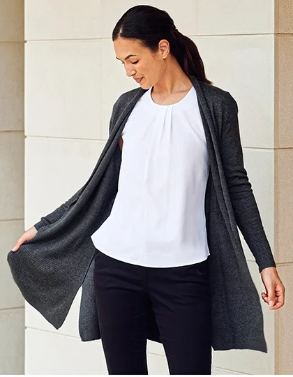 Ladies’ Longline Open Cardigan W719