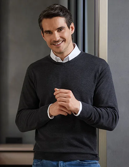 Men’s V-Neck Knitted Pullover Z710