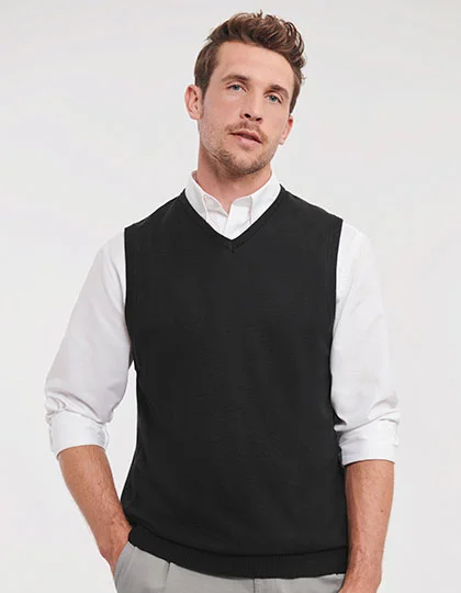 Men's V-Neck Sleeveless Knitted Pullover Z716