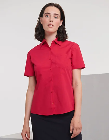 Ladies' Short Sleeve Classic Polycotton Poplin Shirt Z935F
